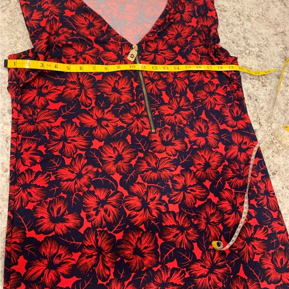 Michael Kors, red and blue Hawaiian flower dress - Picture 7 of 12